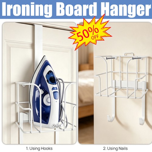 White ironing board - board, hanger