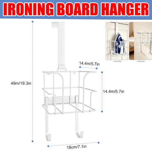 White ironing board hook - board,